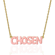 CHOSEN Necklace with Bubble Font & Colorful Enamel