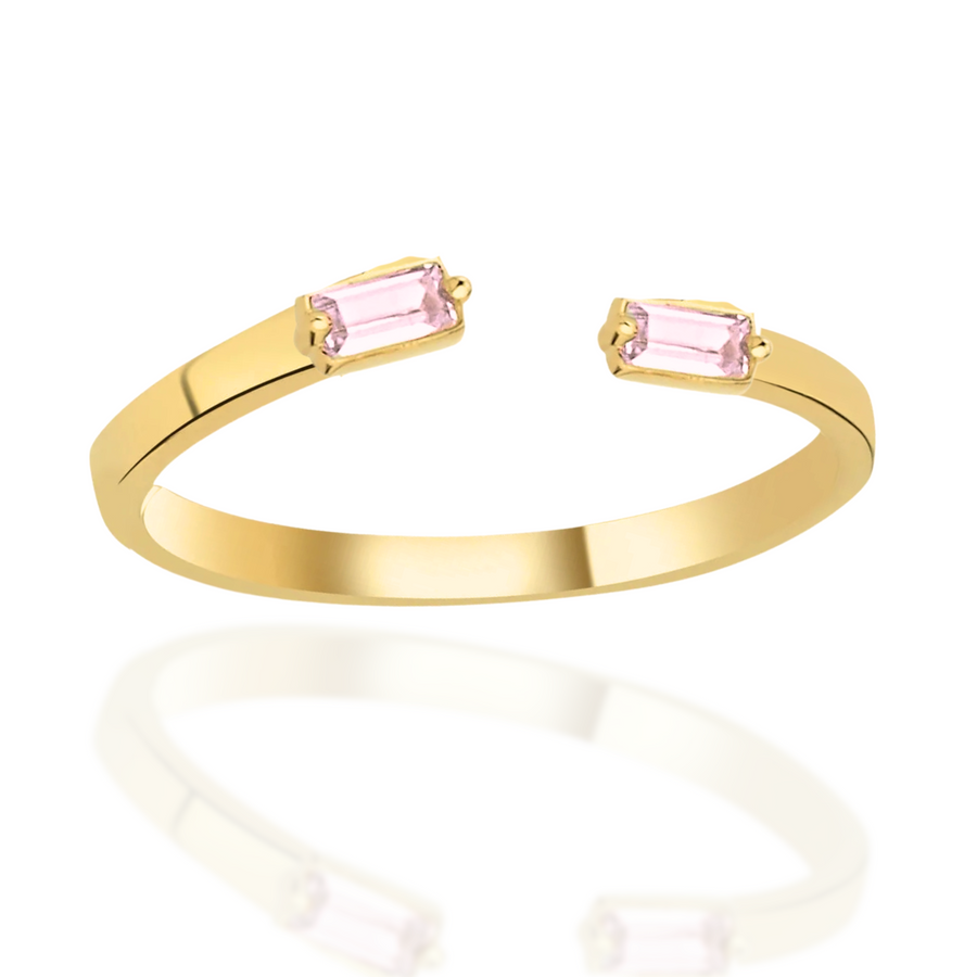 Double Gem Ring Gold and Silver