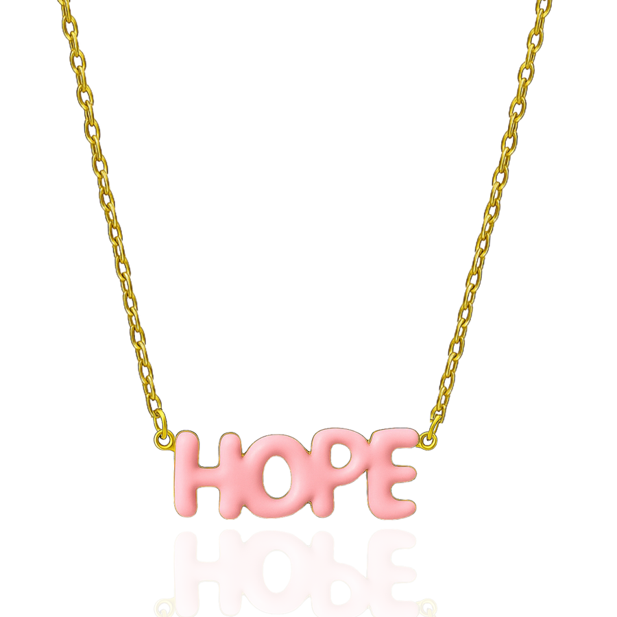 HOPE Necklace with Bubble Font & Colorful Enamel