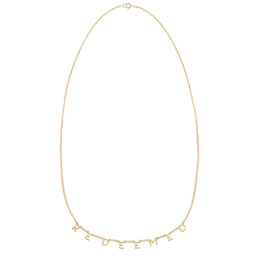 REDEEMED Demi-Fine Letter Necklace in Gold and Silver (Pre-Order Ships in 1-2 Weeks)