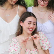 Encouraging Christian jewelry for women with biblical affirmations like chosen, forgiven, and child of God. Stylish and meaningful accessories for Christian women and teen girls