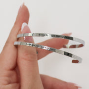 'Saved By Grace Through Faith' Adjustable Bangle in Gold, Silver, and Rose Gold
