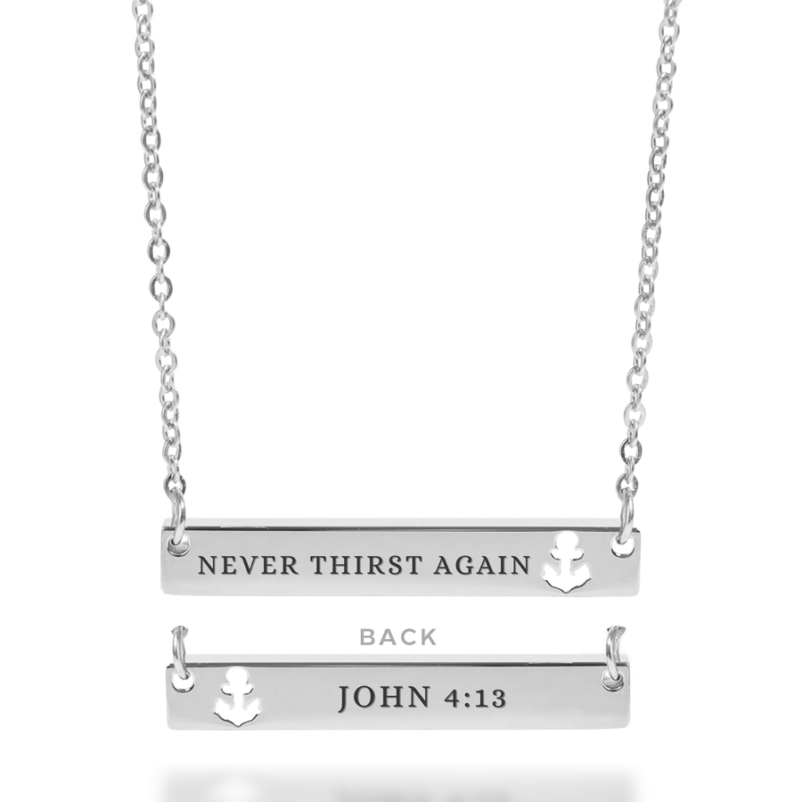 'Never Thirst Again' Necklace in Gold and Silver