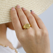 'Wave of Revival' (Ephesians 5:14) Unisex Signet Ring in Gold & Silver