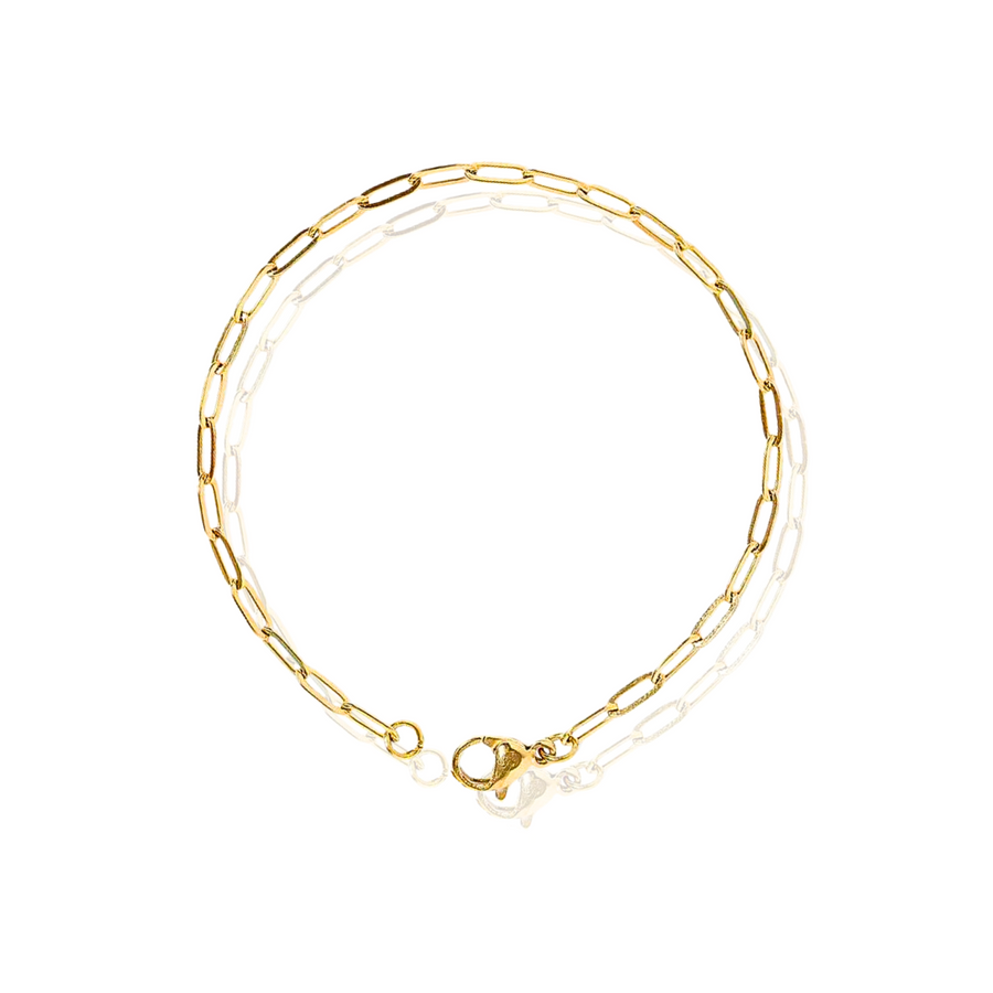 Mini Paperclip Chain Anklet in Gold and Silver