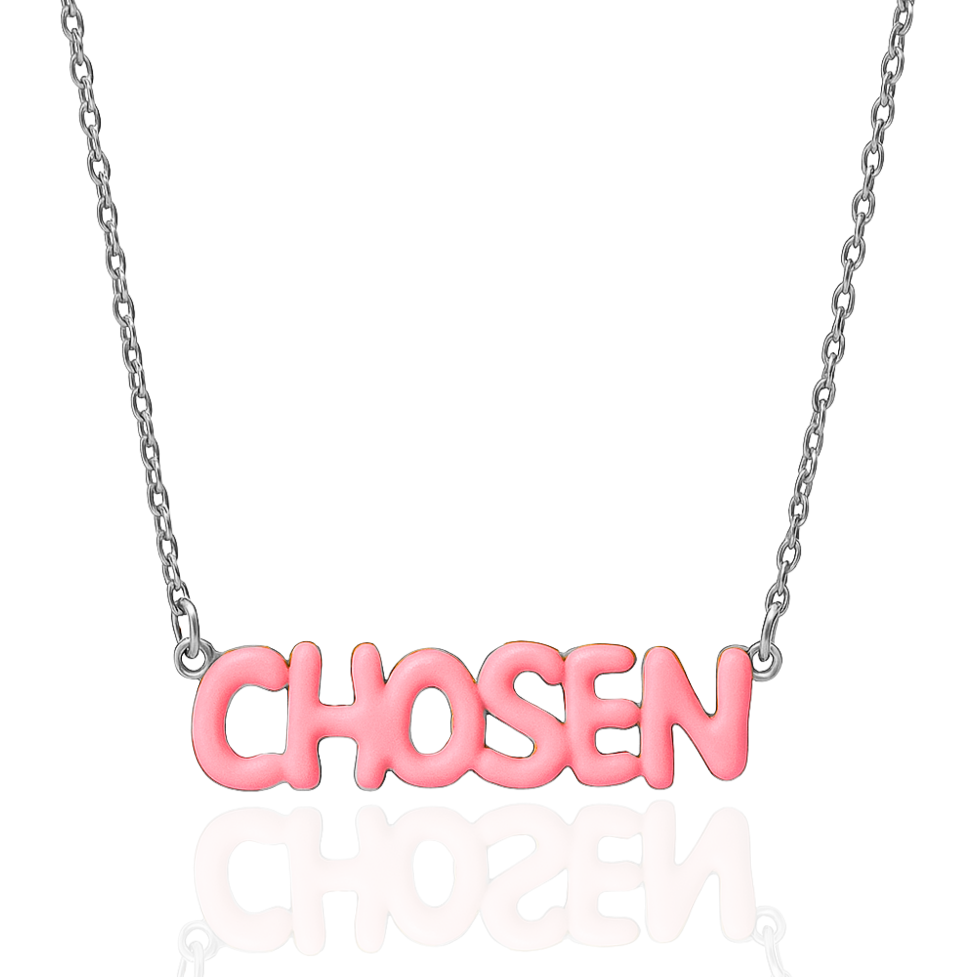 CHOSEN Necklace with Bubble Font & Colorful Enamel