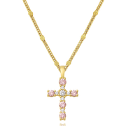 Pretty in Pink Cross Necklace