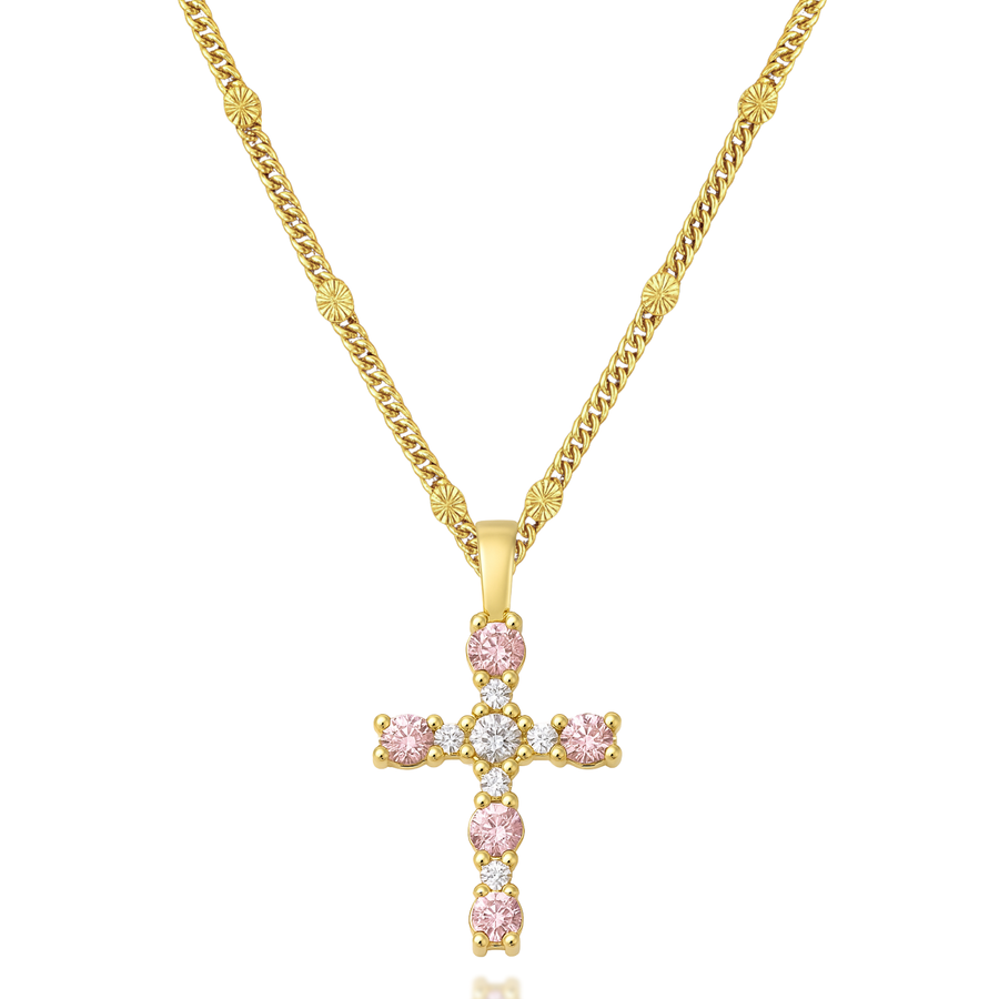Pretty in Pink Cross Necklace