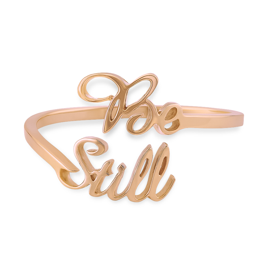 'Be Still' Adjustable Ring in Gold and Silver