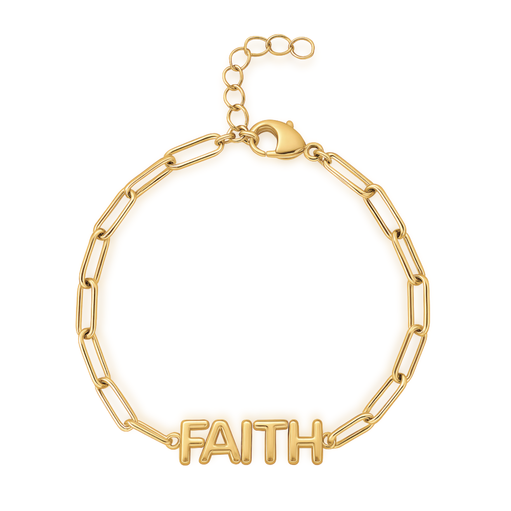 FAITH Paperclip Bracelet in Gold and Silver