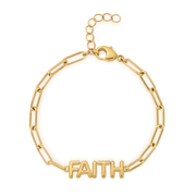 FAITH Paperclip Bracelet in Gold and Silver