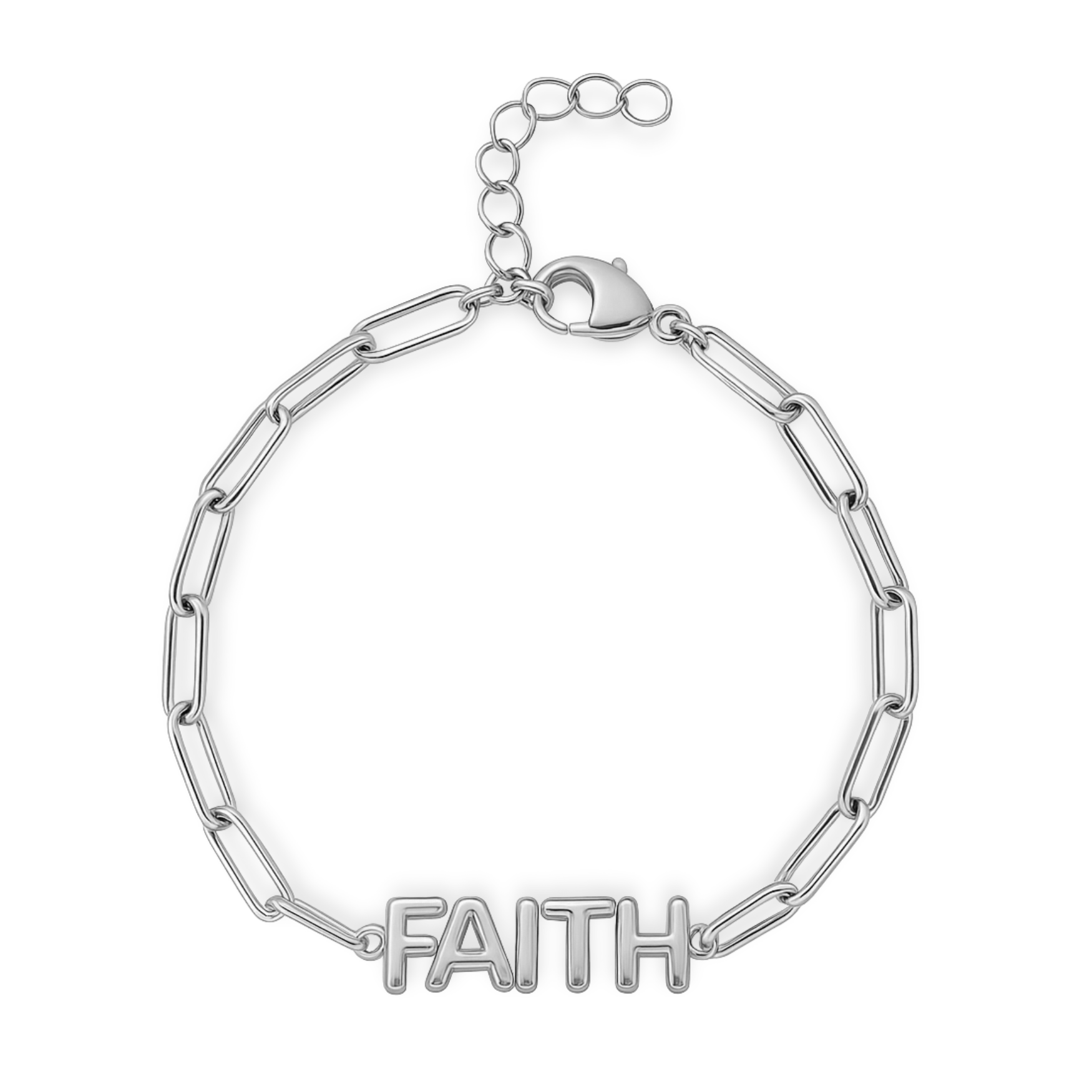 FAITH Paperclip Bracelet in Gold and Silver