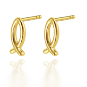 Ichthys Stud Earrings in Gold