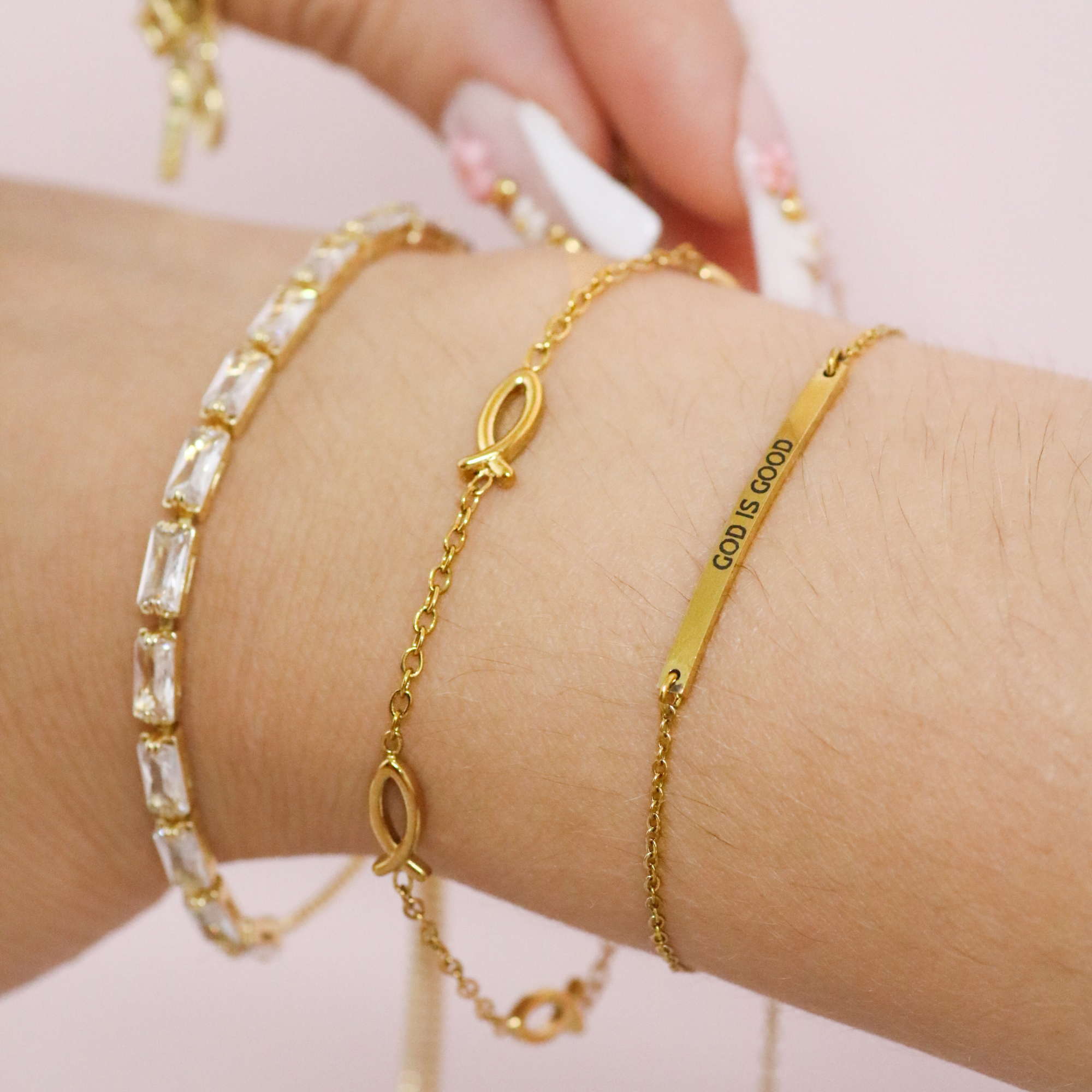 Jesus Ichthys Stainless Steel Bracelet