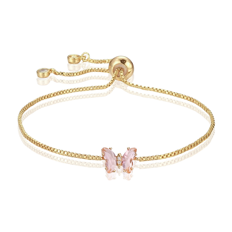 Transparent Butterfly Adjustable Bracelet in Multiple Colors