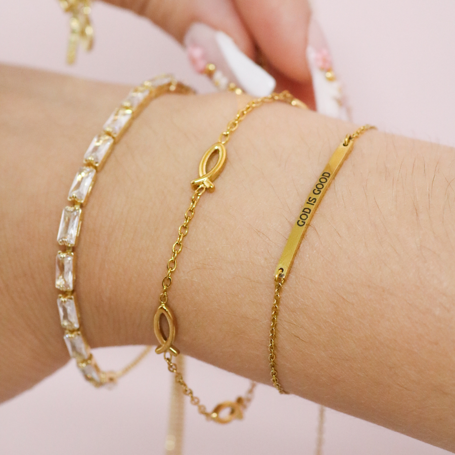 'God Is Good' Bar Bracelet