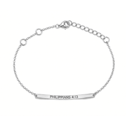 'Philippians 4:13' Bar Bracelet in Silver