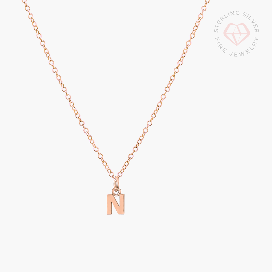Mini Initial Necklace- Gold Vermeil & Sterling Silver
