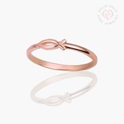 Ichthys Grace Ring- 10k/14k Solid Yellow Gold, White Gold & Rose Gold