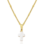 Simple Grace Pearl Cross Necklace