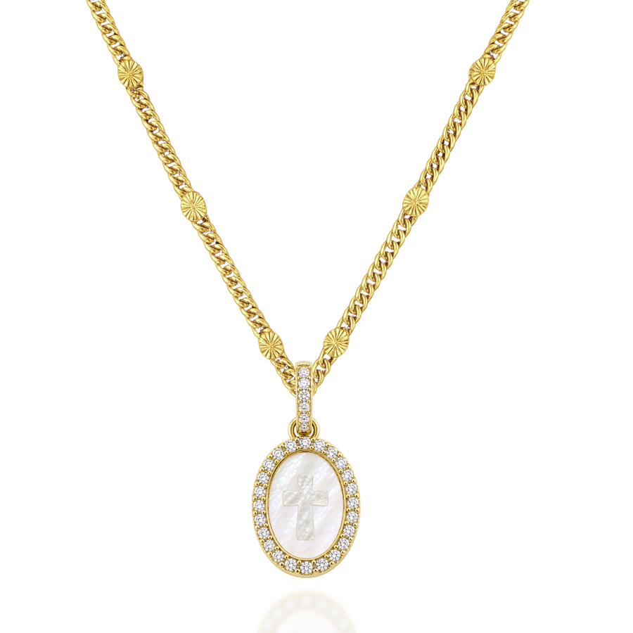 Cross of Glory Oval Necklace