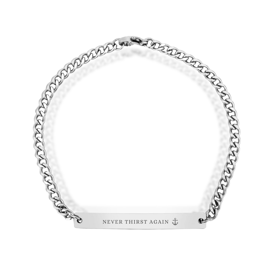 'Never Thirst Again' Mens Bracelet in Gold & Silver