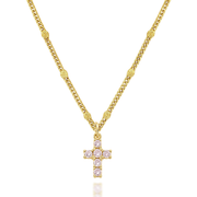 Loved by Him- Mini Pink Cross Necklace