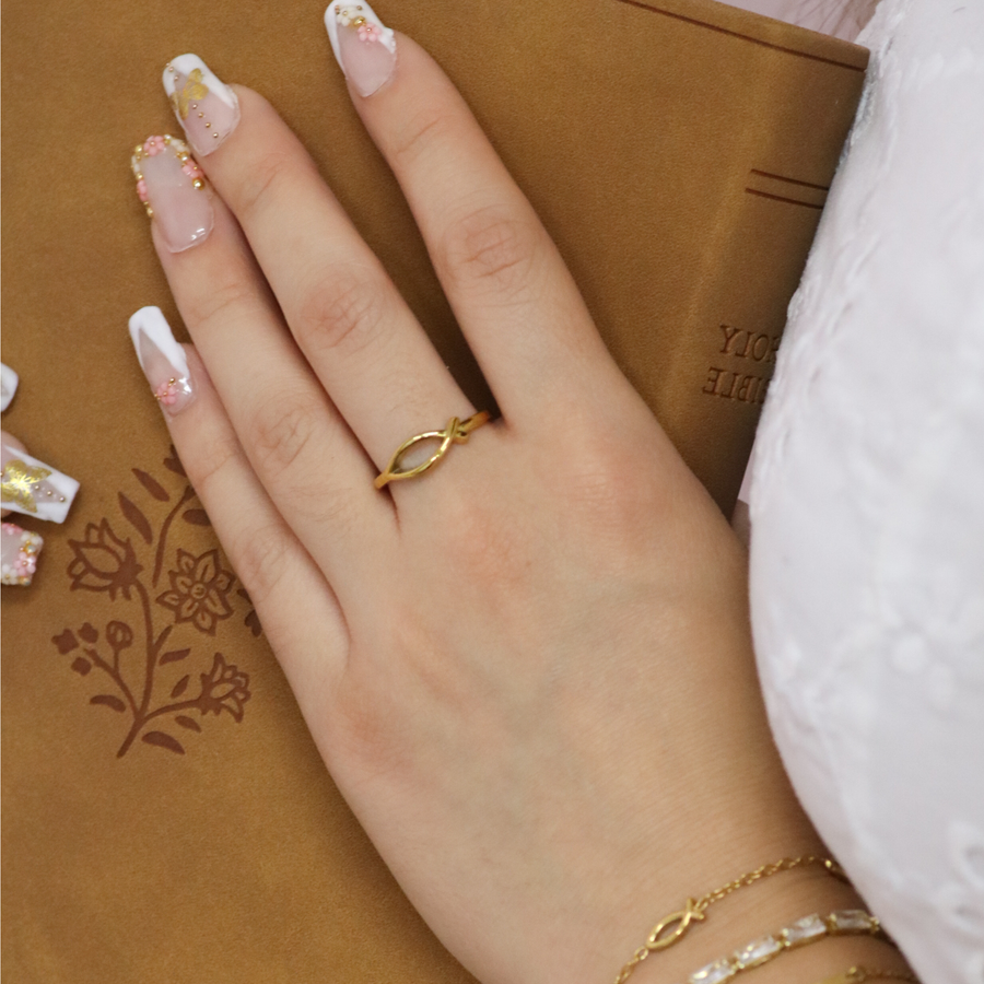 Jesus Ichthys Stainless Steel Ring