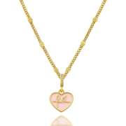 'Corazon de Fé' Pink Heart Necklace