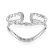 Double Twisted Adjustable Ring in Gold or Silver