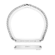 'Never Thirst Again' Mens Bracelet in Silver