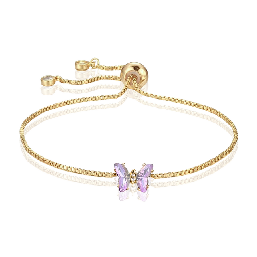 Transparent Butterfly Adjustable Bracelet in Multiple Colors