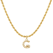 Pearly Initial Heart Necklace in Gold & Silver