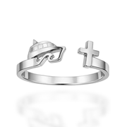 Living Water Christian Cruise Merch Adjustable Ring in Gold & Silver