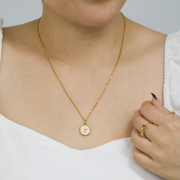 John 4:14 White Enamel Necklace