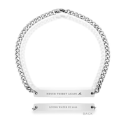 'Never Thirst Again' Mens Bracelet in Silver