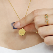 John 4:14 White Enamel Necklace