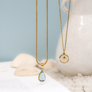 John 4:14 White Enamel Necklace