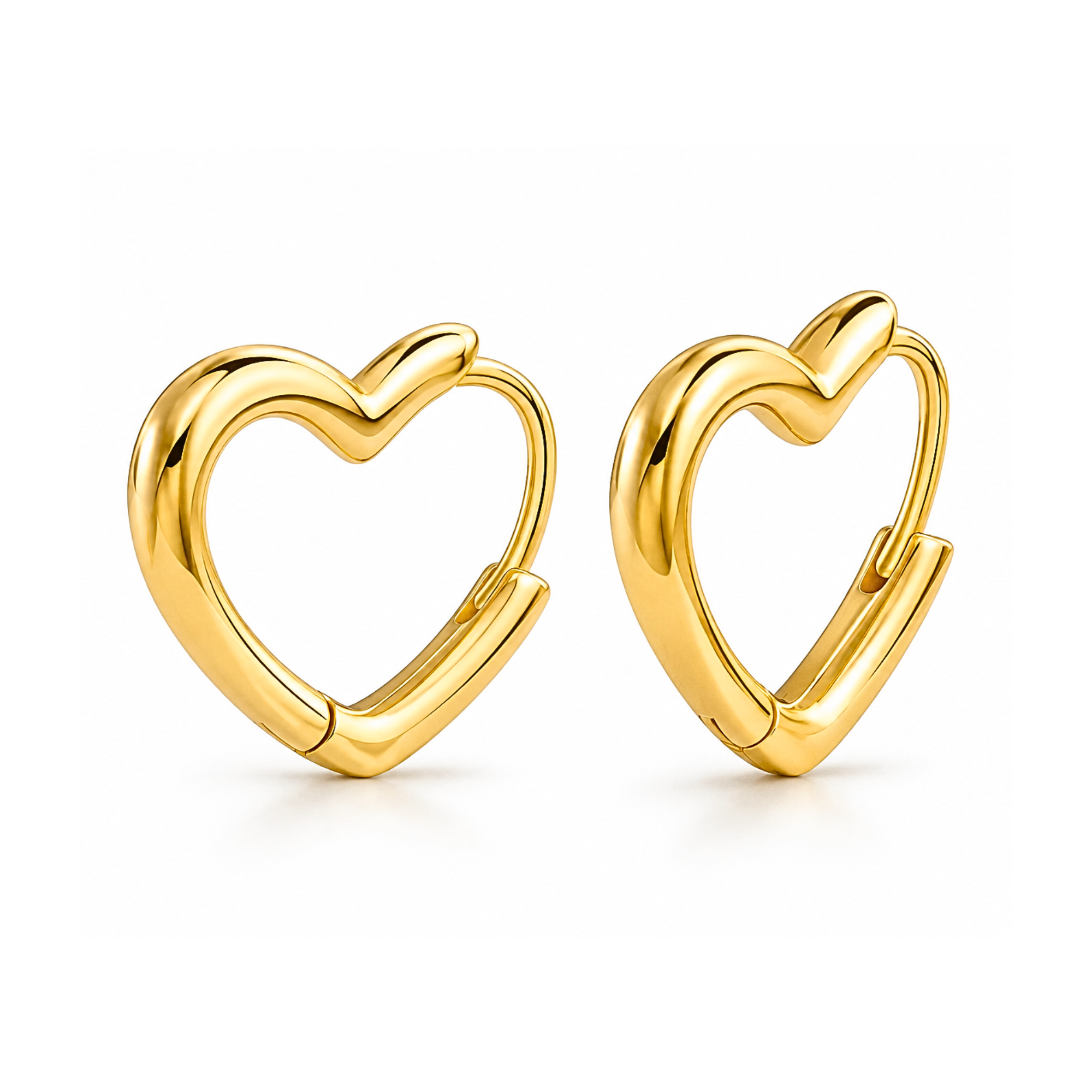 Mini Heart Huggies in Gold and Silver