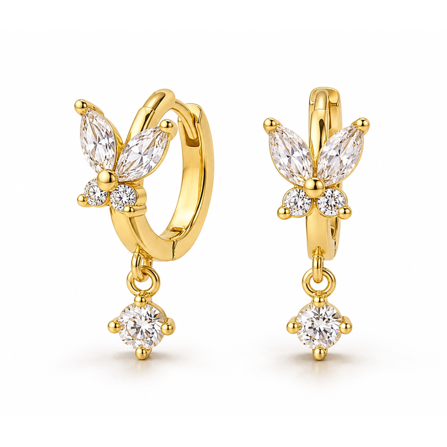 Flutter Butterfly Huggies in Gold and Silver