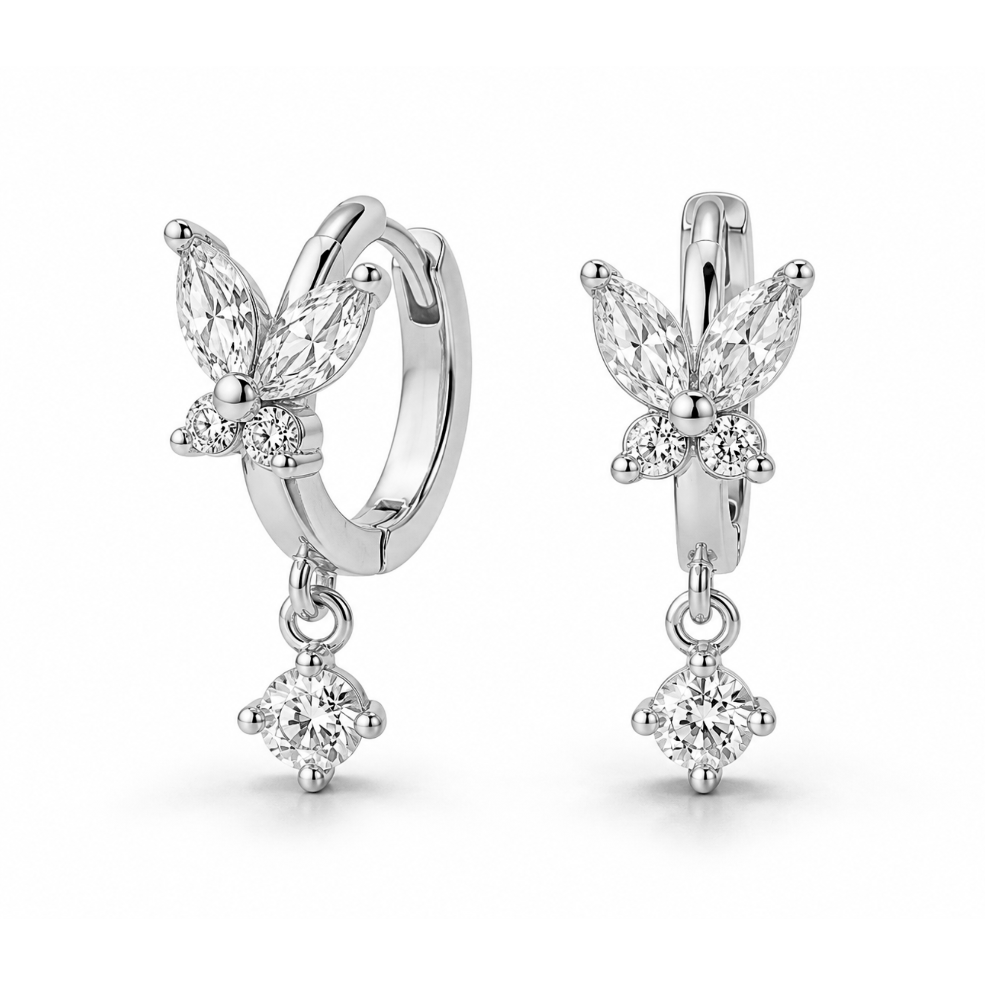 Flutter Butterfly Huggies in Gold and Silver