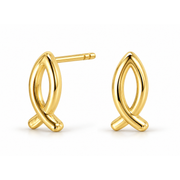 Ichthys Stud Earrings in Gold