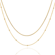 Double Bubble Layering Necklace in Gold and Silver