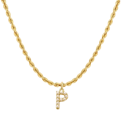 Pearly Initial Heart Necklace in Gold & Silver