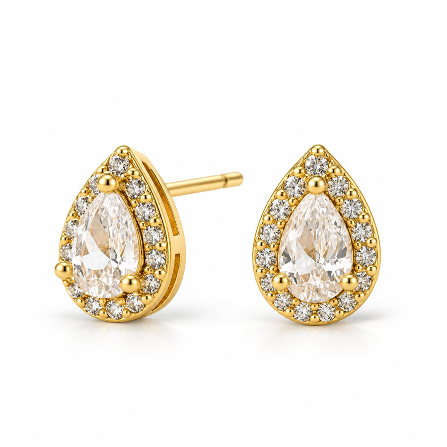 No More Tears Studs in Gold & Silver