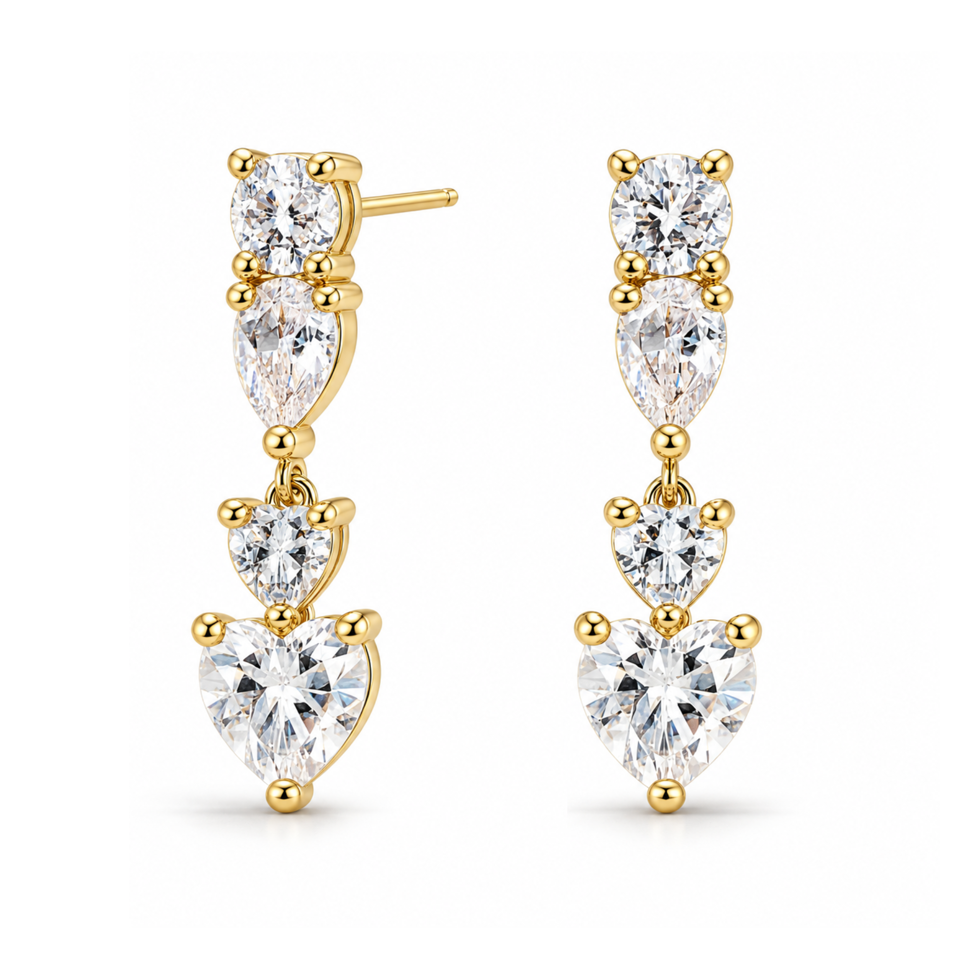 Remain in My Love Drop Studs in Gold & Silver
