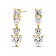 Remain in My Love Drop Studs in Gold & Silver