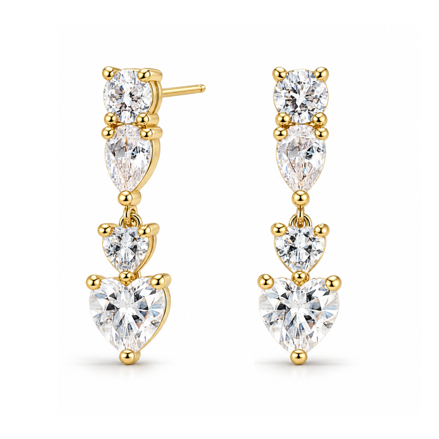Remain in My Love Drop Studs in Gold & Silver