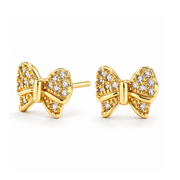 Cute Bow Stud Earrings in Gold & Silver