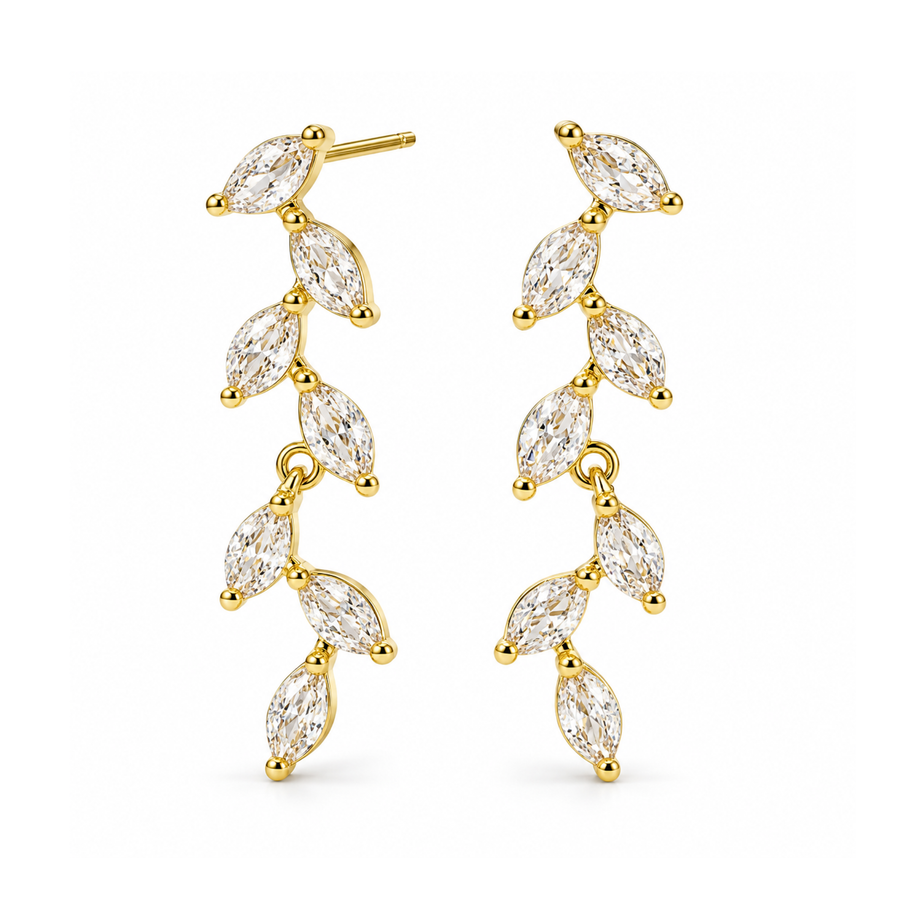Everlasting Vine Studs in Gold & Silver